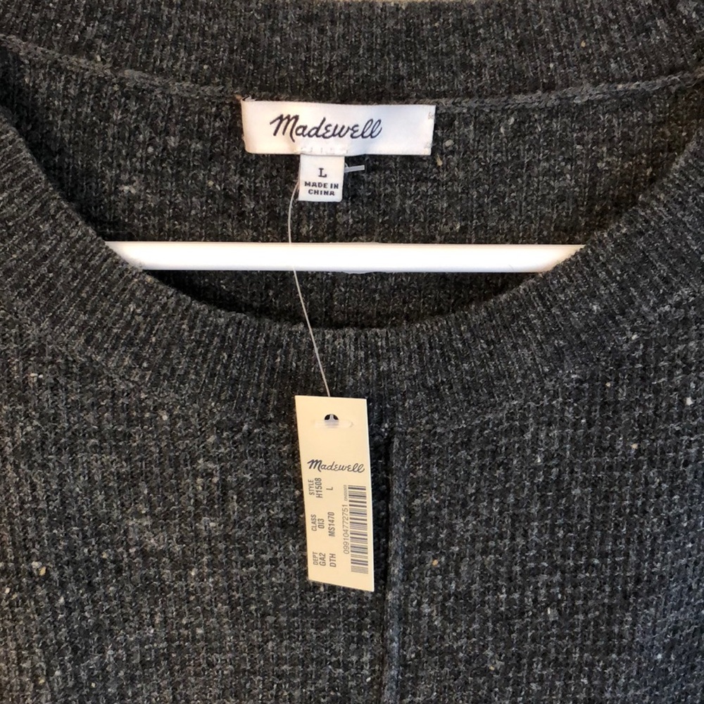 NWT Madewell Gray Lightweight Thermal Sweater